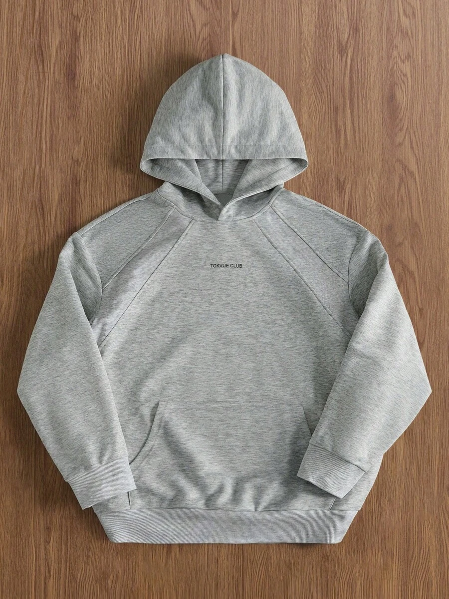 Manfinity Hypemode Men's Casual Gray Letter Print Hoodie - Grey - View 1
