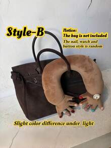 Joivida 创意旅行枕 超柔软环绕式飞机颈枕 带可爱抱臂 长途飞行火车汽车旅行 便携式 U 型记忆棉拥抱睡眠枕 女性女孩办公室午睡家居装饰礼品 2025