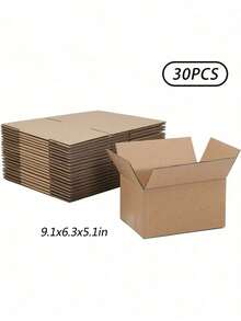 Small Item Shipping Boxes, 5.7x3.3x4.1inches, Single Wall, 32Lb/Sq Inch, Brown Corrugated Cardboard Mailer Box With Lids For Mailing Packaging, Gift Boxes For Wrapping Presents - Brown - View 13
