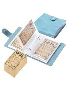 一套皮革种子信封收纳册，包含25张补充页、50个种子信封袋，防水防霉，是收纳物品的理想之选。也可用于存放相册。多功能，适用于多种场景，便携易用，皮革材质，易于清洁。