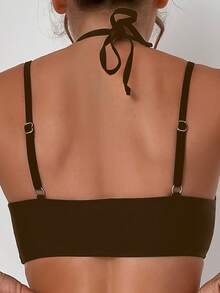 Swim SXY Women's Fashionable Sexy Beach Bikini Top - Brown - View 2
