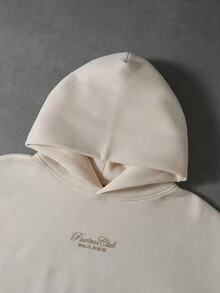 PAVTROS Men's Drop Shoulder Long Sleeve Casual Loose Short Hoodie Y2k Hoodie,Streetwear - Khaki - View 9