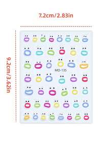 1张嘴怪浮雕美甲贴纸 大嘴怪眼睛 3D果冻美甲贴纸 脸部美甲贴纸 卡通贴纸