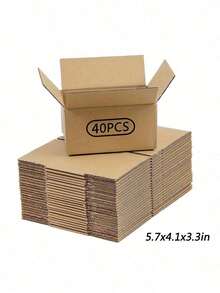 Small Item Shipping Boxes, 5.7x3.3x4.1inches, Single Wall, 32Lb/Sq Inch, Brown Corrugated Cardboard Mailer Box With Lids For Mailing Packaging, Gift Boxes For Wrapping Presents - Brown - View 17