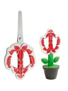 Zazumi Cute Flower-Shaped Safety Scissors - Right-Handed, ABS Resin, Perfect For Office & School Supplies, DIY Crafts, And Desk Decor - Multicolor - View 10