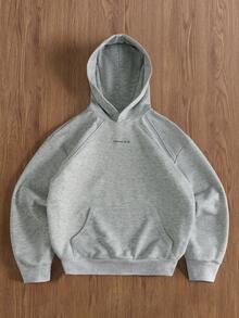 Manfinity Hypemode Men's Casual Gray Letter Print Hoodie - Grey - View 3