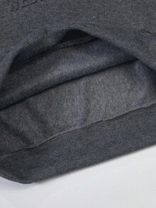 SHEIN 女童休闲字母图案卫衣套装 - 深灰色 - 查看 5