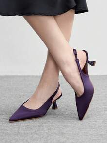 CUCCOO BIZCHIC Eleganckie damskie czółenka ze szpiczastym noskiem do dojazdów do pracy - Fioletowy - Zobacz 1