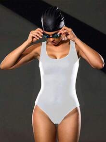 Swim Nautrix 1pc Women's Sexy One-Piece Racing Swimsuit, Black - White - View 5