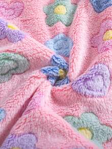 SHEIN Playful Pals 1 Áo khoác mùa đông mới cho bé gái, lót vải giữ nhiệt màu anh đào, dày, giản dị, trễ vai, tay dài, eo chun, khóa kéo, áo khoác cardigan có mũ trùm đầu, đa năng, ấm áp - Hồng - Xem 7