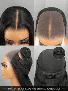 Long Kinky Straight All Ready Wig Pre Bleached Pre Plucked Pre-Cut Lace Melting Lace Front 6x4 Glueless Closure Wig Real Human Hair 9AM HAIR - SNatural - View 8