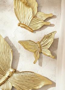 Cirelle 4pcs Butterfly Shaped Wall Hanging,Home Decor ,Room Decor,Wall Decor Gifts Birthday Graduation - Gold - View 3