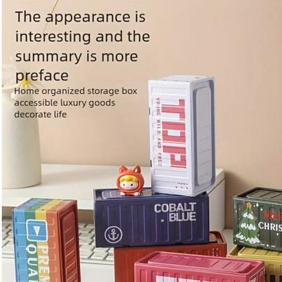 Joivida صندوق تخزين للغرفة المعيشية والنوم والمكتب؛ طراز صندوق التخزين، ديكور إبداعي