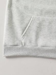 SHEIN Mirajuku 青少年男孩简约纯色浅灰色连帽衫搭配休闲宽松夹克