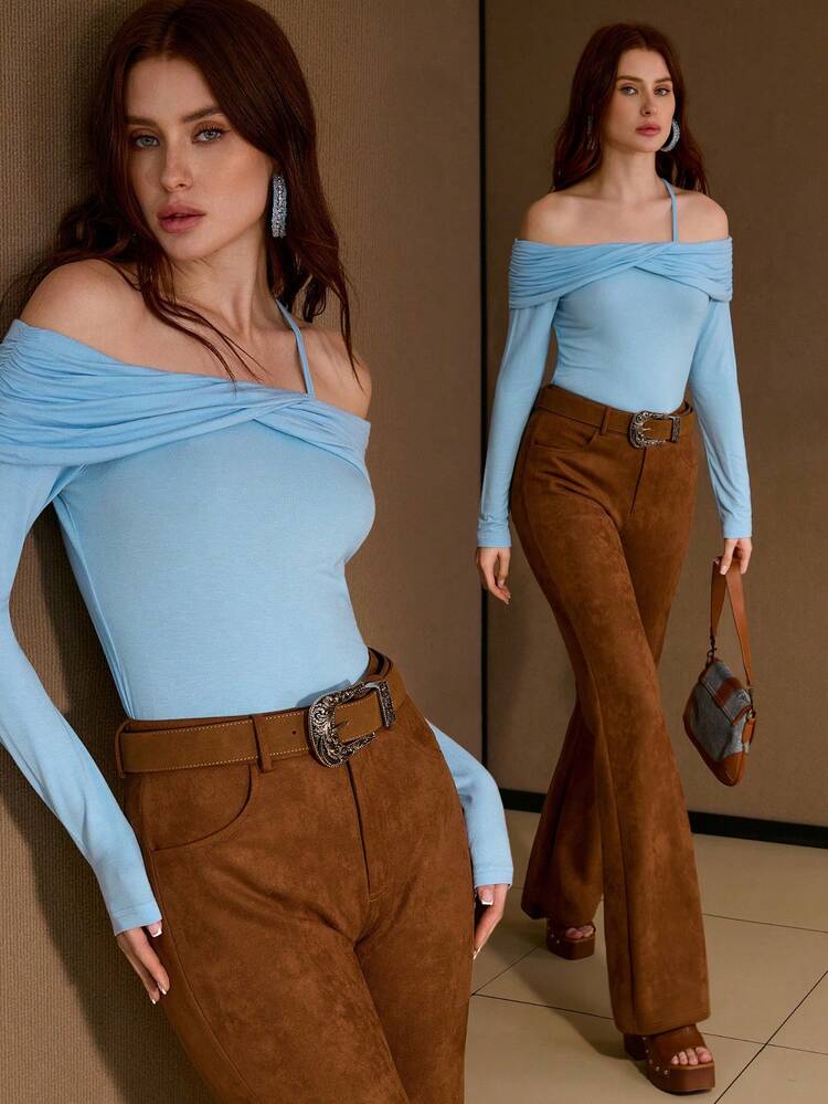 ASYMMETRICAL SHOULDER SLIM FIT T-SHIRT