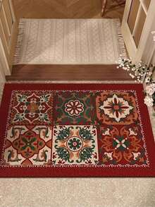 1 Piece Of Entrance Floor Mat, Entrance Door Mat For Scraping Mud And Dirt, Cartoon Pattern Dopamine Silicone Roller Door Mat, Household Wear-Resistant And Stain-Resistant Entrance Mat, Scratch-Off And Mud-Removing, Cut-Able Entrance Mat, Valentine's Day - Multicolor - View 1