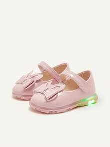 Cozy Pixies Toddler Girls' Cute Versatile Hook And Loop Strap Shoes, Convenient For Indoor & Outdoor Wear, Rabbit Design - Pink - View 6