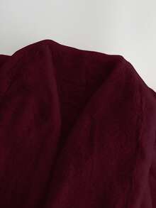 Elenzga Nuevo cárdigan de chal de mujer con textura esponjosa, otoño/invierno - Burdeos - Ver 7