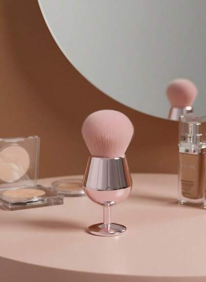 Joivida 1pc High-Footed Cup-Shaped Makeup Brush, Ergonomic Handle, Precise Nail And Foundation Blending, Multi-Functional Powder Puff And Hairball Remover, Nail Color Mixing, Compact Design, Smooth Application, High-Quality Brush, Makeup Tool, Beauty Accessory, Beauty Enthusiast, Makeup Artist Ramadan Festival