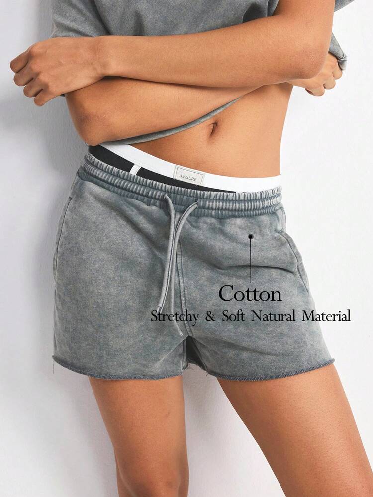 Ocili Women's Casual Comfortable Washed Bohemian Loose Autumn/Winter Pure Cotton Drawstring Shorts Pajama Bottom - Black - View 1