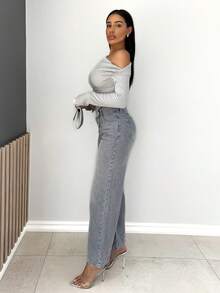 Shopreo Y2K Grunge Off Shoulder Asymmetrical Hem Tee