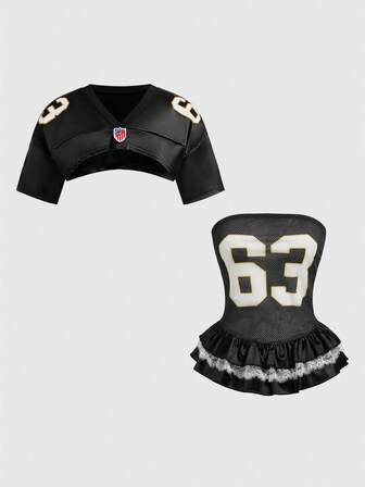 J-Fashion Set da 2 pezzi composto da top corto sportivo e top tubo in stile Y2K per donne