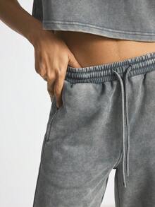 Ocili 女士休闲舒适水洗复古波西米亚宽松秋冬纯棉抽绳睡裤，时尚秋季家居服下装 - 黑色 - 查看 4