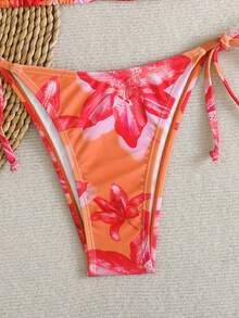 Sunnyshic 女士热带印花两件式比基尼套装，休闲度假装 - 彩色 - 查看 5