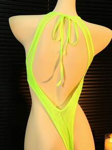 1 pieza Bodystocking de red sexy para mujer, adecuado para el Día de San Valentín