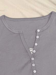 Glimmora 1件女士修身长袖二合一T恤 - 淺灰紫 - 查看 5