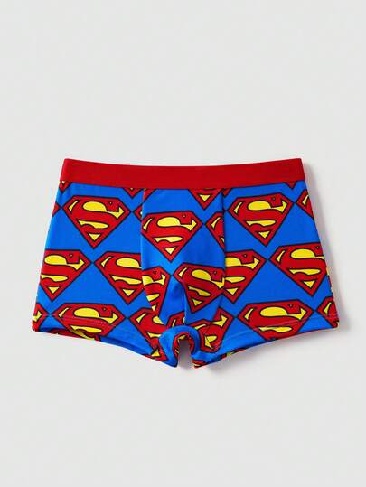 SUPERMAN X SHEIN Young Boy 1-pack superhjältetryckta kalsonger