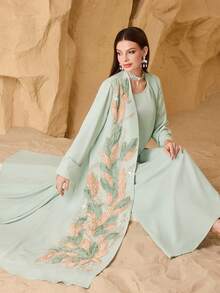 Layrah 定制装饰拼接女士宽松时尚优雅两件套 - 薄荷綠 - 查看 6