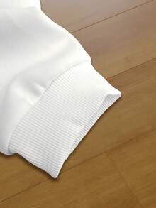 Resyla Women's Bear Embroidery Crew Neck Long Sleeve Casual Top - White - View 4