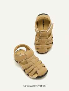 Cozy Pixies 1双夏季婴儿凉鞋，柔软舒适可爱实用，幼儿男童凉鞋 - 杏色 - 查看 4