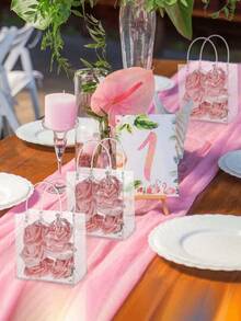 50个装防水透明PVC纽扣礼品袋/购物袋/手提袋，10个纽扣，完美适用于女士婚礼、派对和节日礼物。体育场馆认证透明钱包袋，适用于音乐会、体育赛事和节日庆典。透明防水袋，女士适用，完美适用于夏季、度假和海滩，也可用作圣诞礼物袋。 - 彩色 - 查看 5