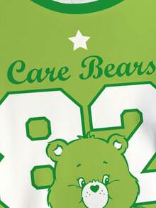 SHEIN X Care Bears Plus Size Summer Casual Numeric & Bear Print Round Neck Short Sleeve T-Shirt - White - View 7