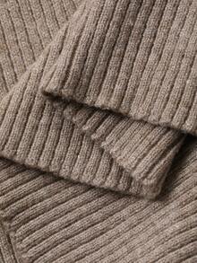 DAZY 女士V领收腰修身优雅宽松针织毛衣 - 杏色 - 查看 6