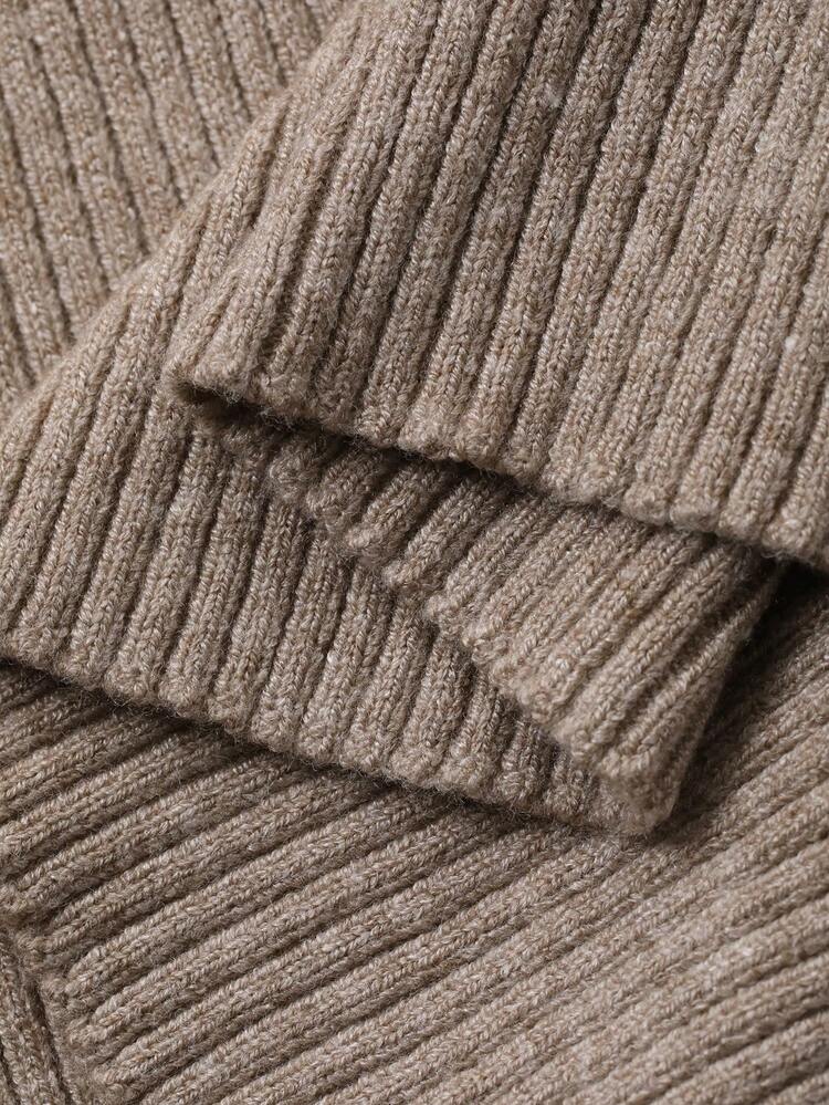 Women's V-Neck Cinched Waist Fitted Elegant Relaxed Knit Sweater