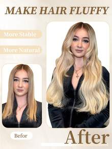 Extensii de păr autoadezive 100% păr uman #P18/613 blond cu șuvițe, stil drept, lungimi de 14-22 inci, extensii mătăsoase, invizibile, fără cusături, calitate superioară, vârfuri groase, extensii de păr uman sănătos, 50g/pachet, pentru păr subțire și uz salon - SP18/613 - Vizualizare 4