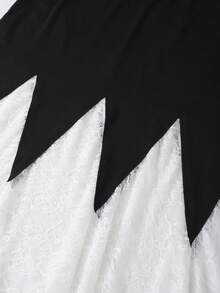 GlowEve CURVE Women's Elegant Mermaid Hem Lace Patchwork Skirt, Spring/Autumn