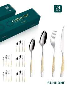 Cirelle Bộ dao kéo thép không gỉ 24 món mạ vàng thật - Nhiều màu - Xem 7