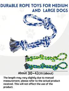 1pc Random Color New Pet Rope Toy Dog ​​Chew Rope, Dog Teething Chewing Durable Cotton Rope, Teeth Cleaning Toy, Extra Large And Thick Rope, Pet Interactive Toy, Tug-Of-War Dog Chewing Toy, Suitable For Medium And Large Dogs
