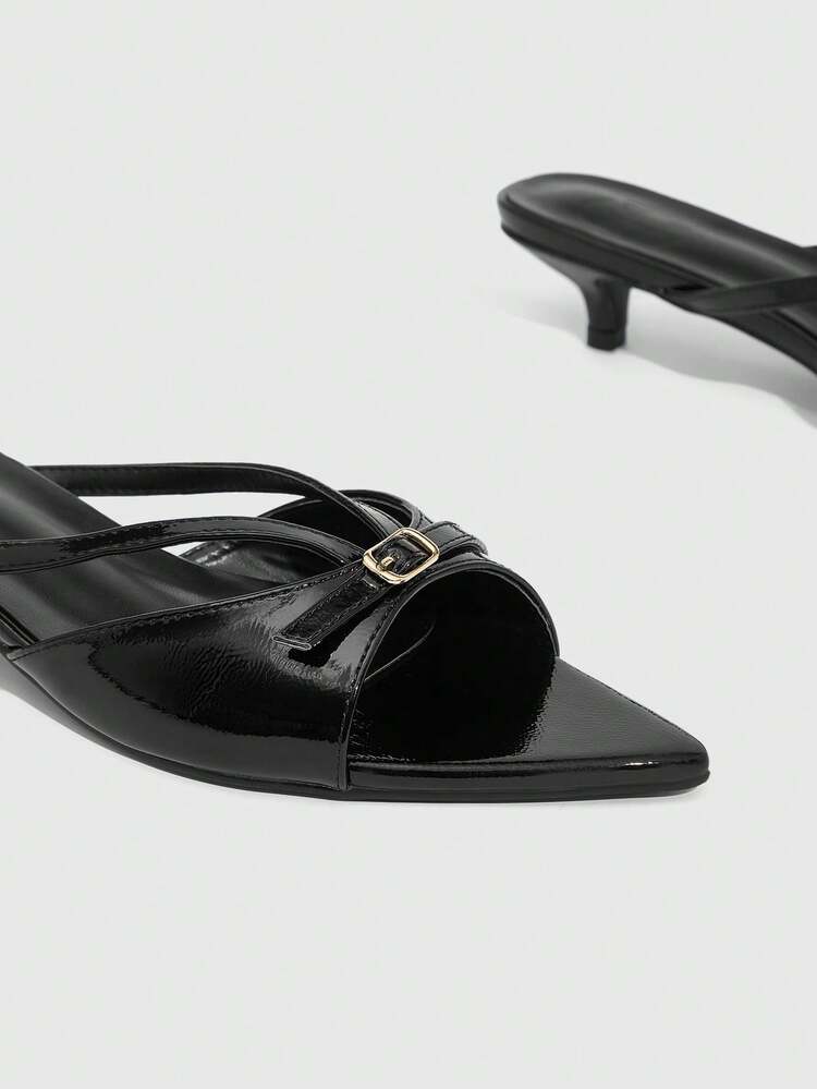 CUCCOO SZL Women's Pointed Toe Buckle Design Fashion Daily Wear High Heel Sandals Valentine's Day Spring Shoes Prom Heels