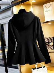 GlowEve CURVE Plus Size Women's Solid Color Casual Hooded Sweatshirt Long Sleeve Sweatshirt