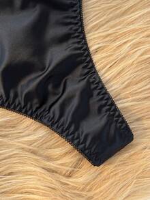 SHEIN 3pcs Women's Leopard Print Bow Decor Thong Panties Set - Multicolor - View 4