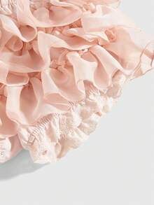 ROMWE Kawaii 女士纯色荷叶边时尚短裤 - 粉色 - 查看 4