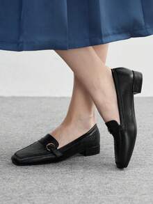 CUCCOO BIZCHIC 女士休闲百搭通勤简约日常搭扣平底鞋 - 黑色 - 查看 3