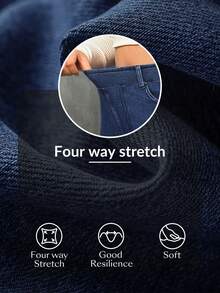 Flexra Plus Size Women Elastic Casual Straight Leg Jeans - Dark Wash - View 7