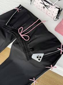 SHEIN EZwear 加大尺寸女士裝扮軍裝長褲帶蝴蝶結裝飾