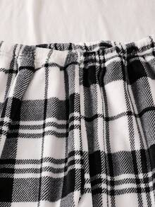 Teen Boys Pajamas-2 Piece Pajama Set Black Game Controller Print Crew Neck Long Sleeve Top Plaid Long Pants Elastic Waist Home Sleep Loungewear Casual Gift Four Seasons 2026 New Year Holiday Essential Youth - Black - View 7